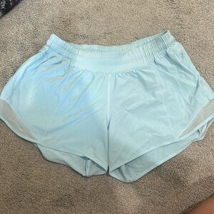 Light blue lululemon hotty toddy shorts size 6